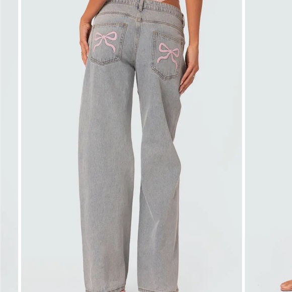 Edikted Denim - Edikted Bow Light Blue Jeans